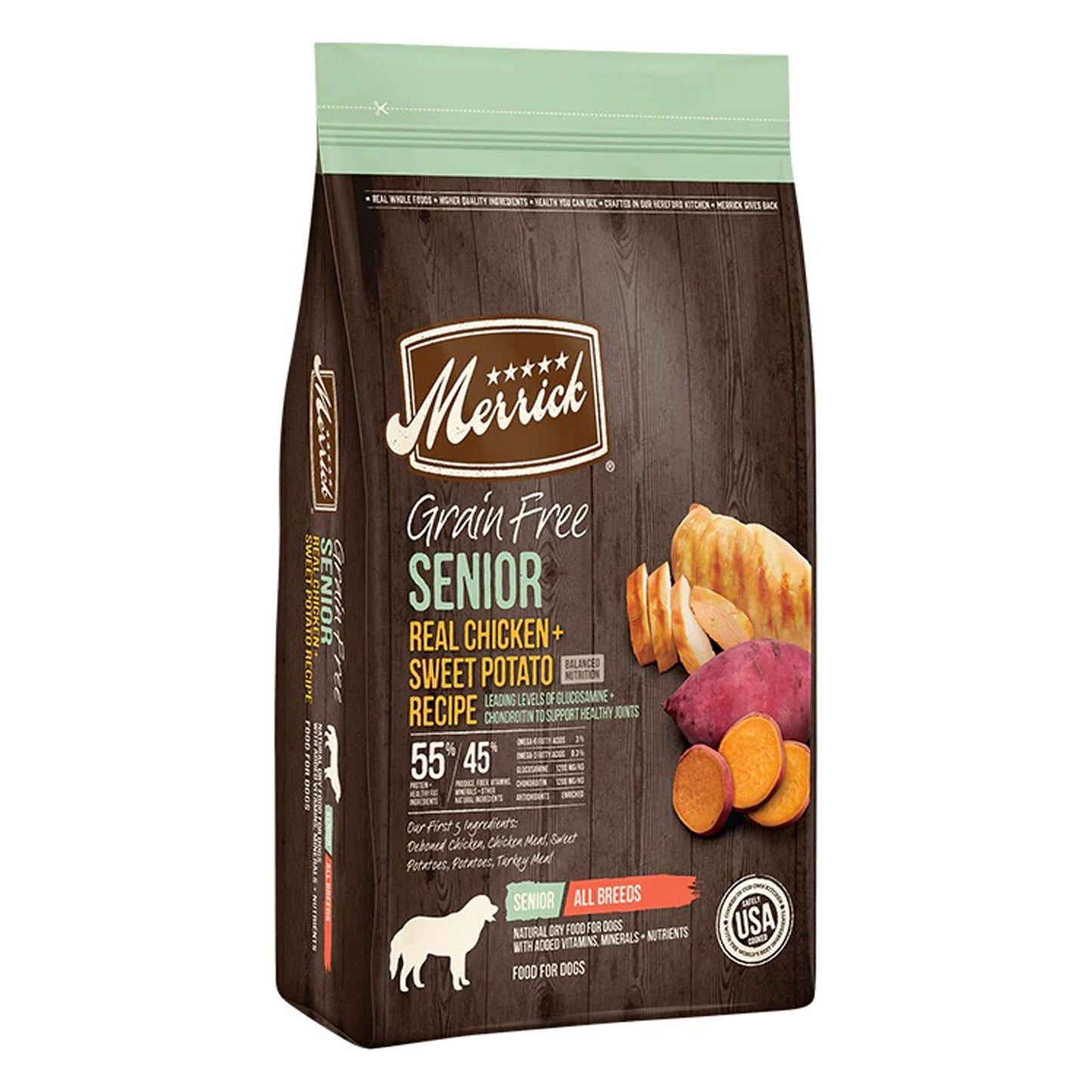 Merrick Grain Free Senior Chicken & Sweet Potato Recipe – 10 lb