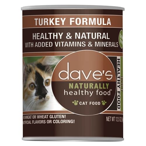 Dave's Naturally Healthy Cat Food; Turkey Formula 12.5oz. (Case of 12)