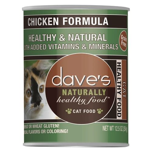 Dave's Naturally Healthy Chicken Formula Cat Food (12.5 oz, Case of 12)