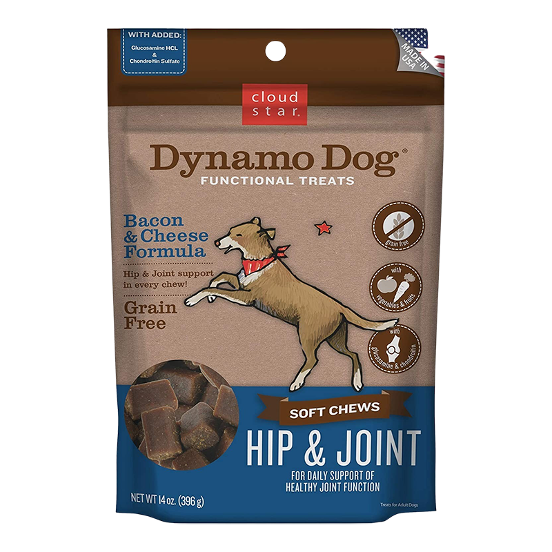 Cloud Star Dynamo Dog Hip & Joint Soft Chews β Bacon & Cheese Formula (14oz Bag)