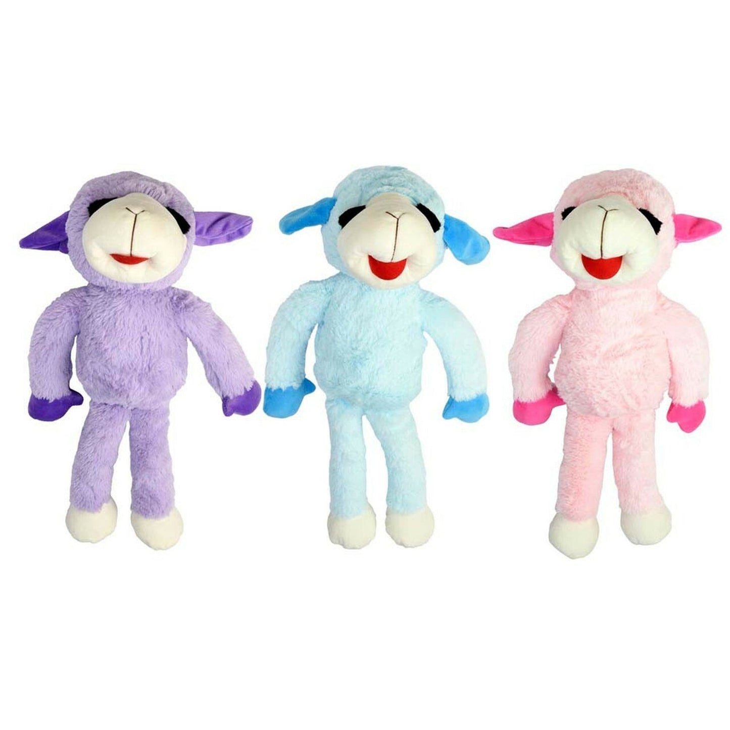 Multipet Pet Envy Floppy Lamb Chop Plush Dog Toy – Assorted Colors, 20in