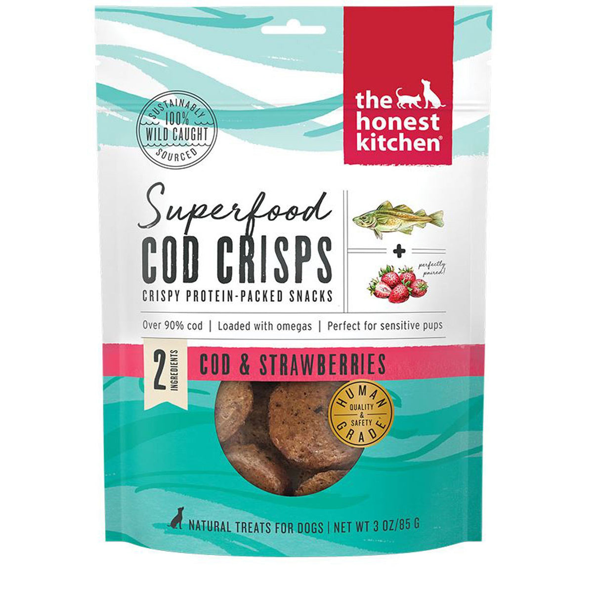 Honest Kitchen Dog Superfood Grain Free Cod Strawberry 3oz.