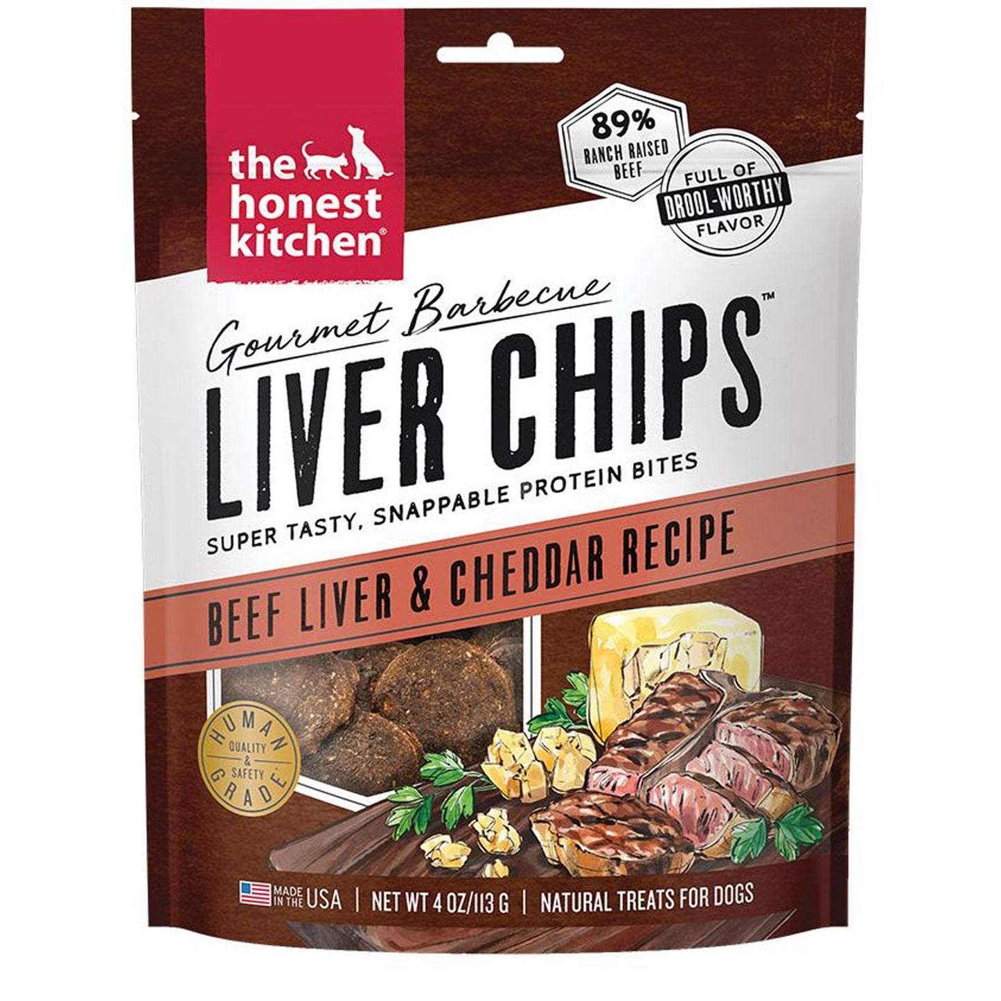 Honest Kitchen Dog Gourmet Beef Liver & Cheddar Chips 4oz.