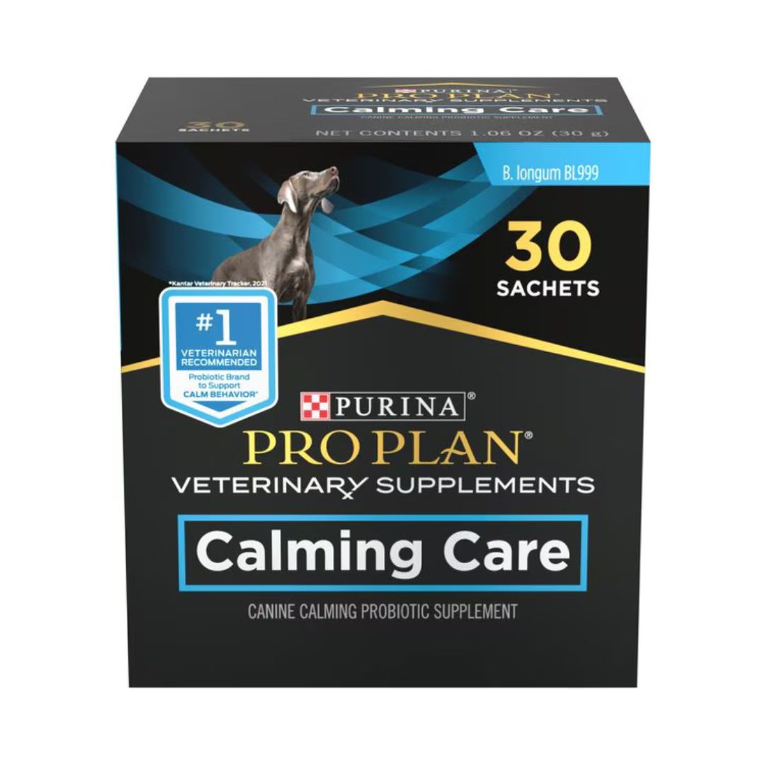 Purina Pro Plan Calming Care Powder for Dogs – Liver Flavored Probiotic Supplement (30 Count)