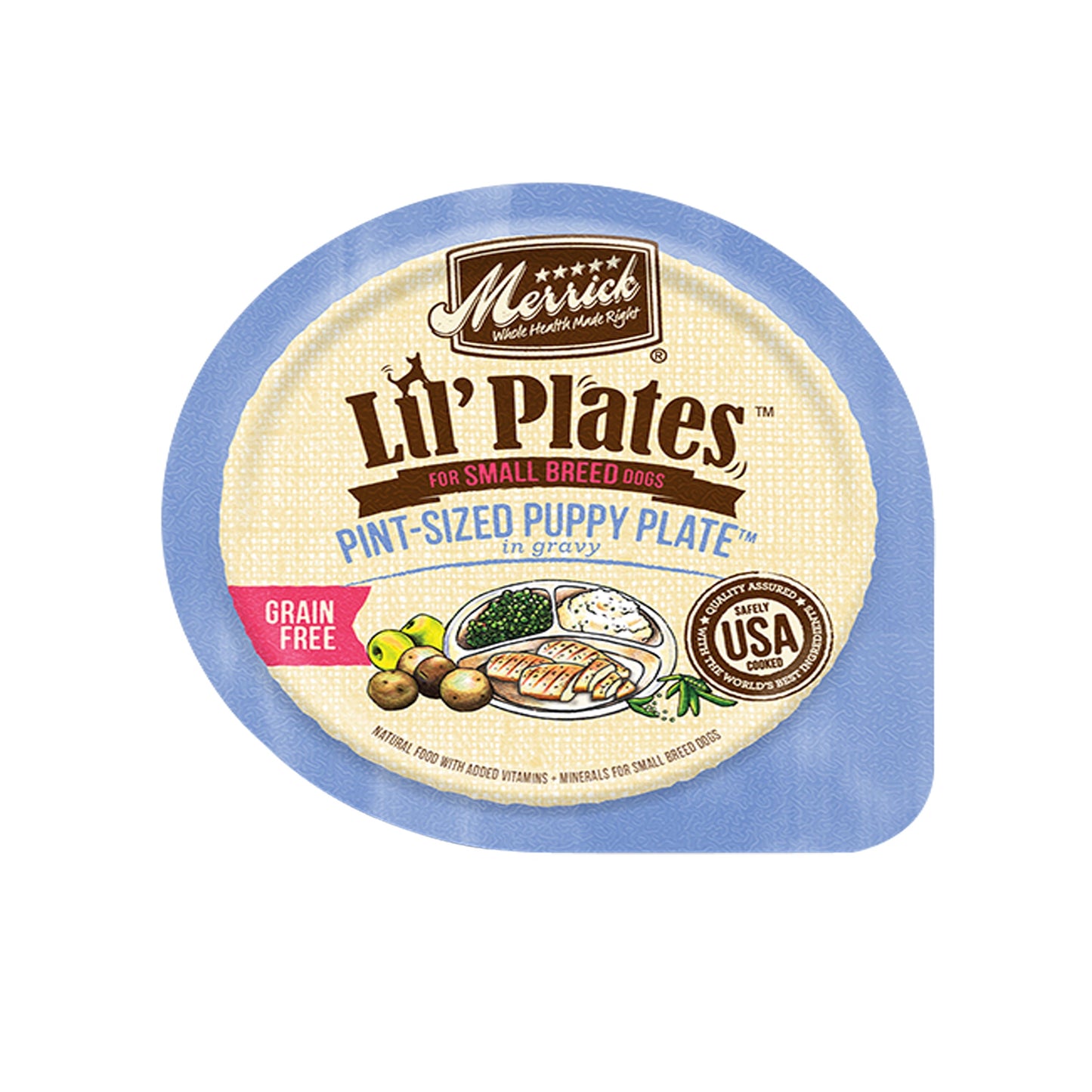 Merrick Lil' Plates Grain Free Pint-Sized Puppy Plate in Gravy – 3.5oz (Case of 12)