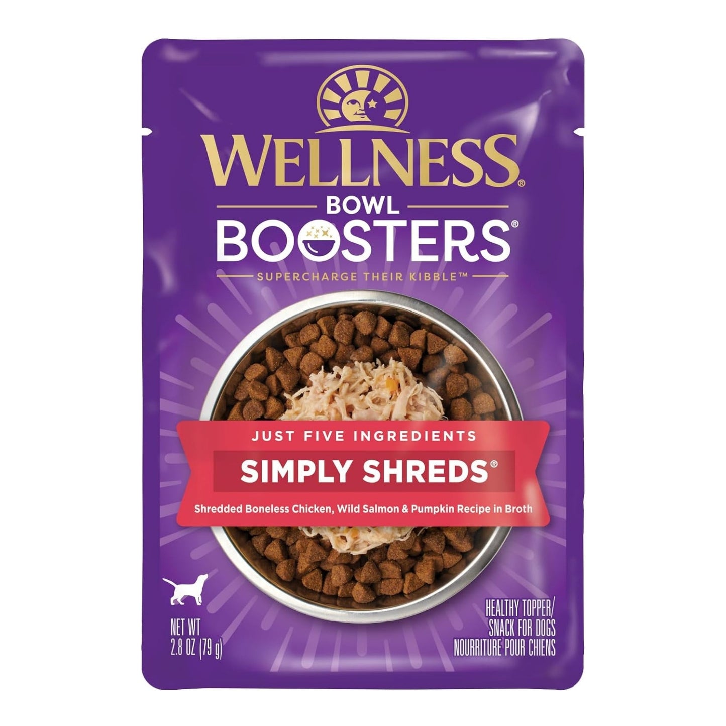 Wellness Bowl Boosters Simply Shreds – Chicken & Salmon Shred (2.8oz, Case of 12)