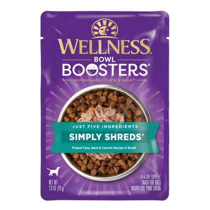 Wellness Bowl Boosters Simply Shreds – Tuna & Beef Flaked (2.8oz, Case of 12)