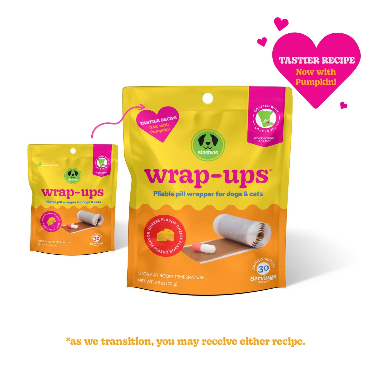 Stashios Wrap-Ups – Cheese Pill Wrapper for Dogs & Cats (2oz Roll)