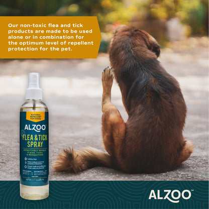 Alzoo Plant-Based Flea & Tick Spray for Dogs & Cats, 8oz