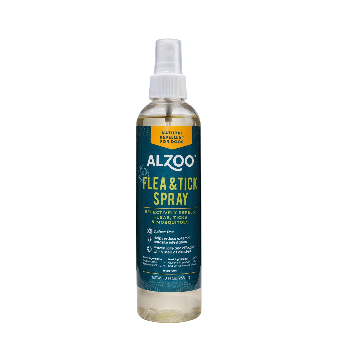 Alzoo Plant-Based Flea & Tick Spray for Dogs & Cats, 8oz
