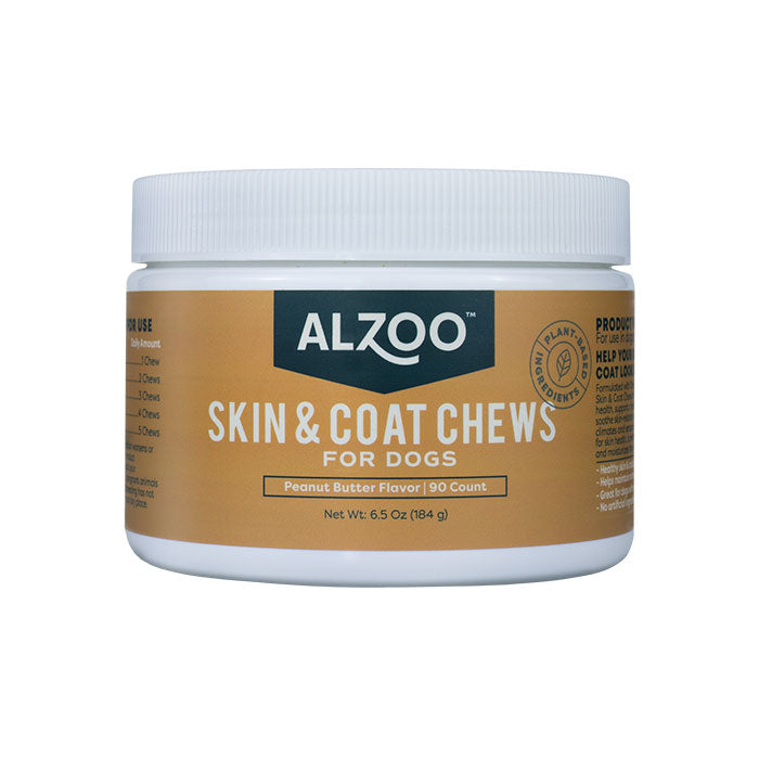 Alzoo Plant-Based Skin & Coat Soft Chews – Natural Support for Healthy Skin & Shiny Coats (90 Count)