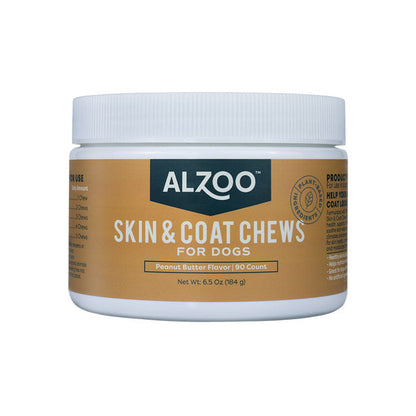Alzoo Plant-Based Skin & Coat Soft Chews – Natural Support for Healthy Skin & Shiny Coats (90 Count)