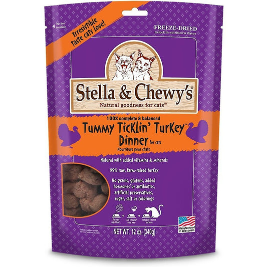 Stella & Chewy’s Tummy Ticklin’ Turkey Freeze-Dried Raw Dinner for Cats – 8oz