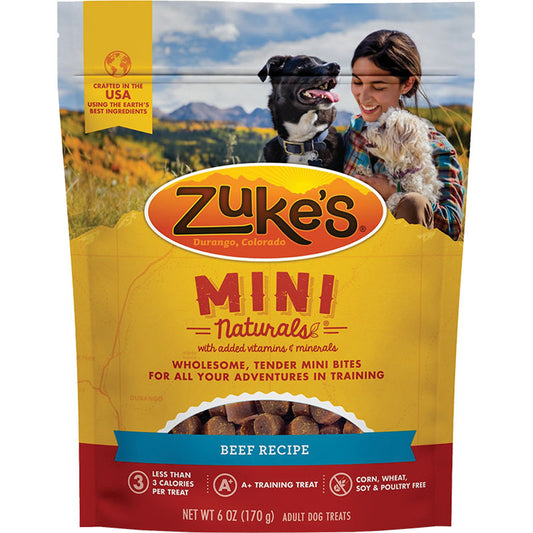 Zuke’s Mini Naturals Beef Recipe Dog Treats – 6 oz