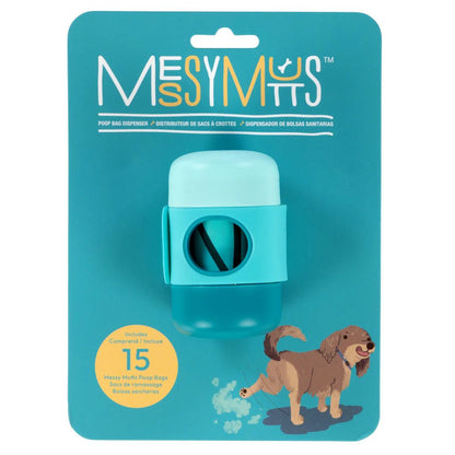 Messy Mutts Waste Bag Holder with Strap – Blue