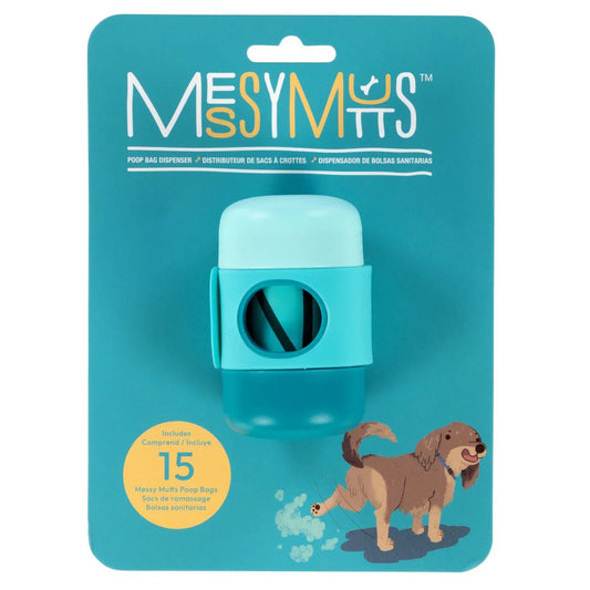 Messy Mutts Waste Bag Holder with Strap – Blue