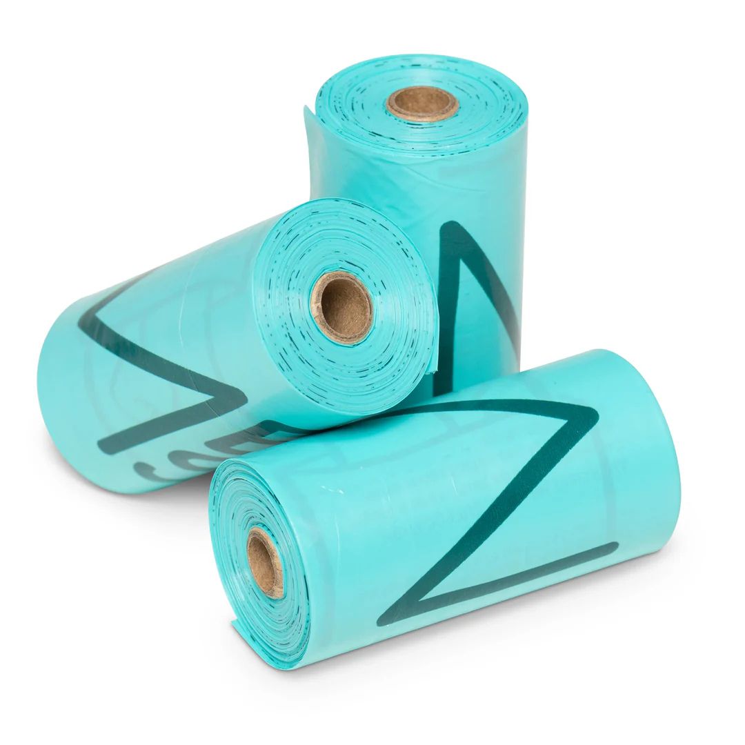 Messy Mutts Advanced Biorecycle Poop Bags – Teal (16 Rolls / 240 Count)