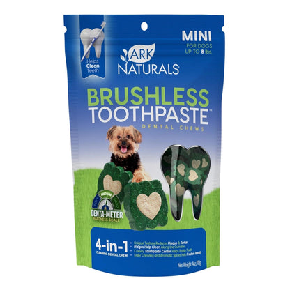 Ark Naturals Breath-Less Brushless Toothpaste Mini Chews for Dogs & Cats – 4oz Bag