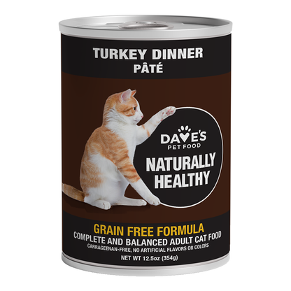 Dave's Naturally Healthy Turkey Formula Cat Food (12.5 oz, Case of 12)