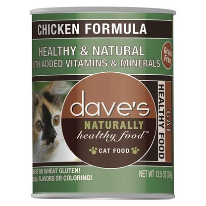Dave's Naturally Healthy Chicken Formula Cat Food (12.5 oz, Case of 12)