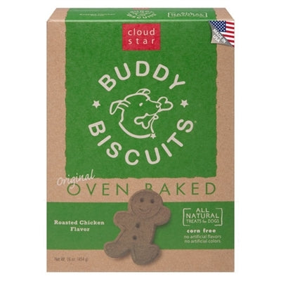 Cloud Star Buddy Biscuits – Roasted Chicken Dog Treats (16oz Box)