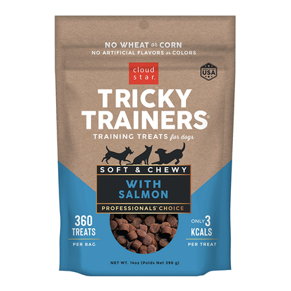 Cloud Star Tricky Trainers Chewy Dog Treats – Salmon Flavor (14oz Bag)