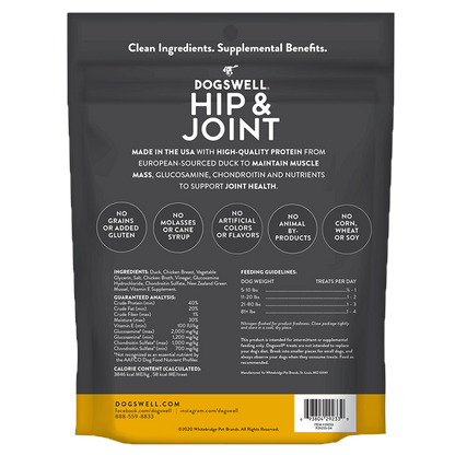 Dogswell Hip & Joint Grain-Free Jerky Dog Treats – Duck (10oz)