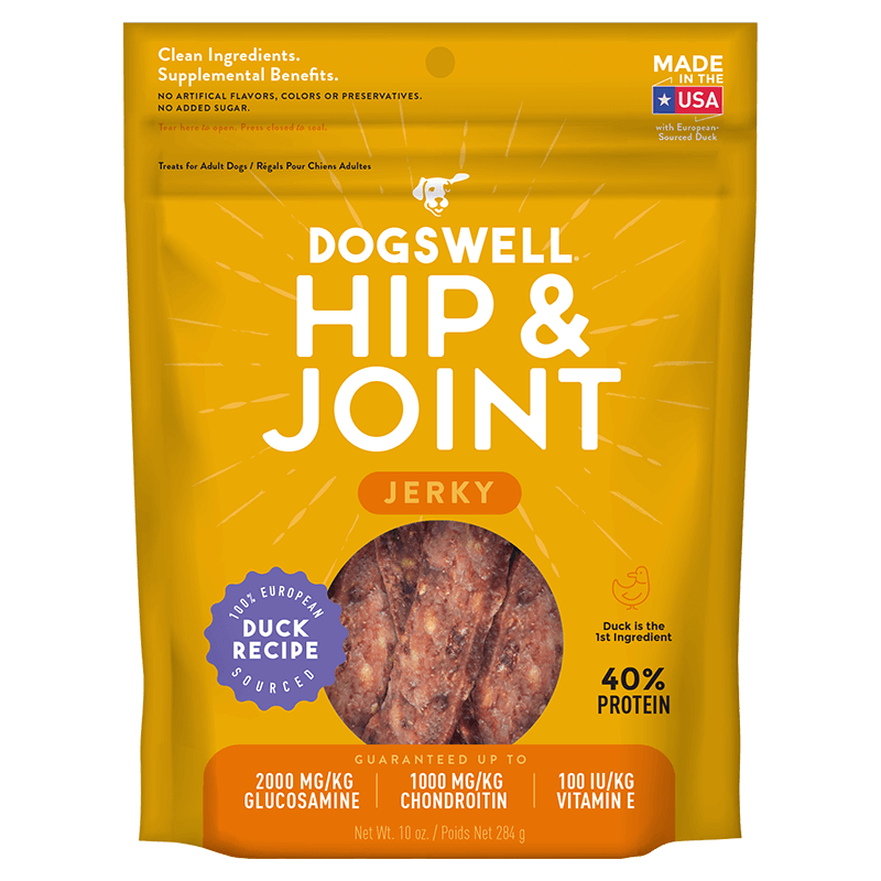 Dogswell Hip & Joint Grain-Free Jerky Dog Treats – Duck (10oz)