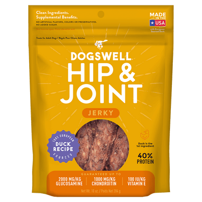 Dogswell Hip & Joint Grain-Free Jerky Dog Treats – Duck (10oz)
