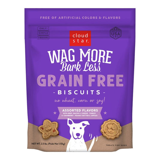 Wag More Bark Less Grain-Free Crunchy Biscuits – Assorted Flavors (2.5lb Bag)