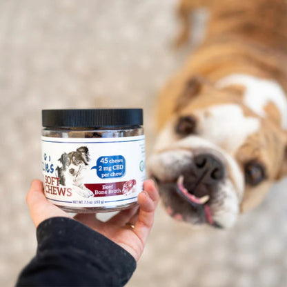 Suzie’s CBD Soft Chews for Dogs — Beef Bone Broth 7.5oz (2mg CBD per Chew)