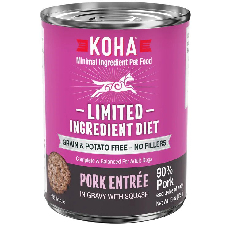 Koha Limited Ingredient Dog Food – Pork Paté, Grain-Free (13oz, Case of 12)