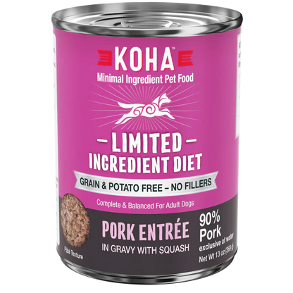 Koha Limited Ingredient Dog Food – Pork Paté, Grain-Free (13oz, Case of 12)