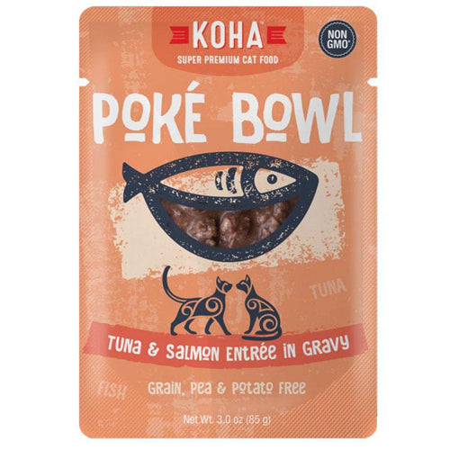 Koha Poké Bowl Tuna & Salmon in Gravy Cat Food – 3oz (Case of 24)