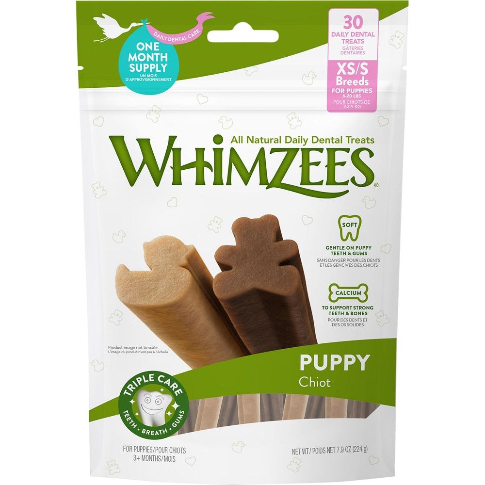 Whimzees Puppy Dental Chews – Extra Small/Small (7.9oz)