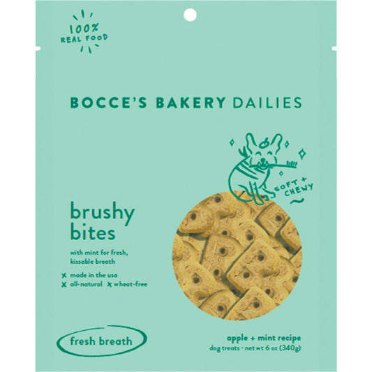 Bocce’s Bakery Brushy Bites Soft & Chewy Dog Treats – 6oz