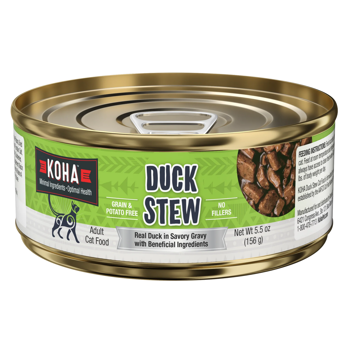 Koha Minimal Ingredient Duck Stew for Cats – 5.5oz (Case of 24)