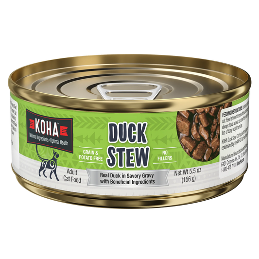 Koha Minimal Ingredient Duck Stew for Cats – 5.5oz (Case of 24)